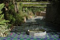 Giochi d'acqua a Sa Granja di Esporles. Clicca per ingrandire l'immagine.