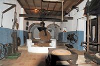 The olive press in Granja de Esporles. Click to enlarge the image.