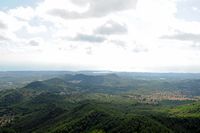 La localidad de Felanitx Mallorca - Vista de la costa este desde el monumento de Cristo Rey. Haga clic para ampliar la imagen.