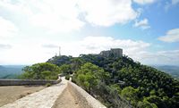 Die Stadt Felanitx Mallorca - Das Heiligtum Sant Salvador aus dem Creu del Picot gesehen. Klicken, um das Bild zu vergrößern.
