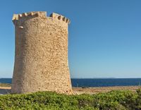 De stad Llucmajor in Majorca - De toren van Estelella Estanyol van Migjorn (auteur Antoni Salvà). Klikken om het beeld te vergroten.