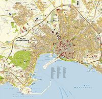 De stad Palma van Majorca - Toeristenkaart van Palma. Klikken om het beeld te vergroten.
