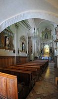 O santuário de Bonany de Petra em Maiorca - Nave da igreja. Clicar para ampliar a imagem.