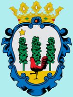 La ciudad de Pollença en Mallorca. Escudo de Pollença (autor Joan M. Borras). Haga clic para ampliar la imagen.