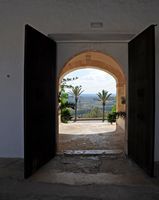 Het heiligdom van Monti-Sion in Porreres in Majorca - Standpunt naar het zuidoosten sinds het heiligdom. Klikken om het beeld te vergroten.