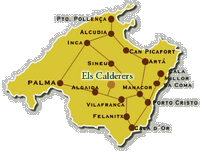 A finca Els Calderers de Sant Joan em Maiorca - Situação de Els Calderers. Clicar para ampliar a imagem.