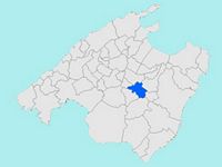 The town of Sant Joan Mallorca - Location of Sant Joan Mallorca (author Joan M. Borras). Click to enlarge the image.