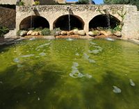 La ville de Sant Joan à Majorque. Le grand bassin du manoir d'Els Calderers. Cliquer pour agrandir l'image.