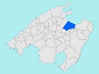 The city of Santa Margalida Majorca - Situation of the municipality of Santa Margalida (author Joan M. Borras). Click to enlarge the image.