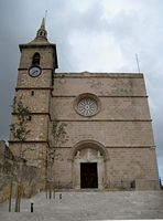 De stad Santa Margalida in Majorca - de kerk Sint-Margriet (auteur Olaf Tausch). Klikken om het beeld te vergroten.
