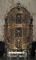 The city of Santa Margalida Mallorca - The altarpiece of the church of Sainte-Marguerite (author Olaf Tausch). Click to enlarge the image.