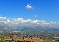 La ville de Selva à Majorque. Selva vue depuis l'ermitage de Santa Magdalena à Inca. Cliquer pour agrandir l'image.