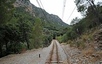 La ciudad de Sóller en Mallorca - Puente y túnel en la línea de Palma a Sóller. Haga clic para ampliar la imagen.