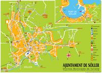 Die Stadt Sóller auf Mallorca - Karte von Sóller. Klicken, um das Bild zu vergrößern.