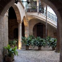 Der Südwesten der Altstadt von Palma - Die Can Catlar del Llorer (Autor Zwipmar). Klicken, um das Bild in Flickr zu vergrößern (neue Nagelritze).