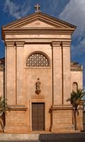 Die Stadt Ses Salines, Mallorca - Die St. Bartholomäus (Autor wambam23) Kirche. Klicken, um das Bild in Panoramio zu vergrößern (neue Nagelritze).