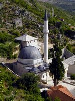 Le village de Počitelj en Herzégovine. Mosquée Chichman Ibrahim Pacha. Cliquer pour agrandir l'image.