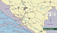 Carte de la région de Mostar. Cliquer pour agrandir l'image.