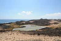 Die Insel Lobos in Fuerteventura. Die saladar del faro. Klicken, um das Bild in Adobe Stock zu vergrößern (neue Nagelritze).