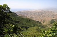 Landschaftspark Anaga auf Teneriffa. Der Blick aus laguna Sicht pico del Inglés. Klicken, um das Bild in Adobe Stock zu vergrößern (neue Nagelritze).