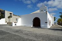 The village of Femés in Lanzarote. The church of Saint-Martial Rubicon. Click to enlarge the image in Adobe Stock (new tab).
