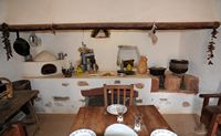 A aldeia de Tefia em Fuerteventura. Alcogida, cozinha da casa número 4. Clicar para ampliar a imagem em Adobe Stock (novo guia).