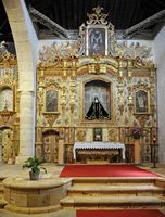 La ciudad de Pájara, Fuerteventura. El coro de la nave de la Epístola de la iglesia de Nuestra Señora. Haga clic para ampliar la imagen en Adobe Stock (nueva pestaña).