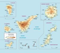 Geografie van de Canarische Eilanden. Klikken om het beeld te vergroten.