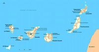 El archipiélago de las Islas Canarias. Mapa. Haga clic para ampliar la imagen.