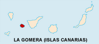 L'isola di La Gomera alle Canarie. Posizione. Clicca per ingrandire l'immagine.