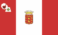 Het eiland La Gomera in de Canarische Eilanden. Vlag van het eiland La Gomera. Klikken om het beeld te vergroten.