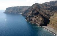 A ilha de La Gomera nas Ilhas Canárias. Costa sul da ilha de La Gomera. Clicar para ampliar a imagem.