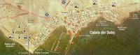 A ilha de La Graciosa em Lanzarote. Mapa de Caleta del Sebo. Clicar para ampliar a imagem.