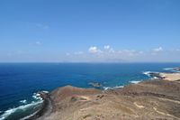 Het eiland van Los Lobos in Fuerteventura. De noordwestkust. Klikken om het beeld te vergroten.