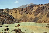 El Parque Nacional del Teide en Tenerife. duna de arena verde. Haga clic para ampliar la imagen.