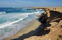 O parque natural de Jandía em Fuerteventura. A praia de Ojos (autor Balou46). Clicar para ampliar a imagem.