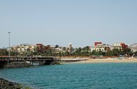 Le village de Caleta de Fuste à Fuerteventura. L'hôtel Elba Carlota. Cliquer pour agrandir l'image.