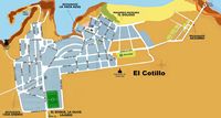 Das Dorf El Cotillo auf Fuerteventura. Karte des Dorfes. Klicken, um das Bild zu vergrößern