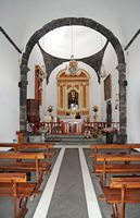 El pueblo de Mancha Blanca en Lanzarote. Coro de la Iglesia Nuestra Señora de los Dolores. Haga clic para ampliar la imagen.