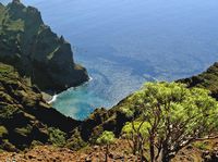 A aldeia de Masca em Tenerife. A praia de Masca. Clicar para ampliar a imagem.