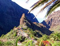 Het dorp Masca in Tenerife. Barranco. Klikken om het beeld te vergroten.