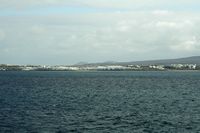 El pueblo de Playa Blanca en Lanzarote. La llanura de El Rubicón. Haga clic para ampliar la imagen.