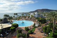 The village of Playa Blanca in Lanzarote. A swimming pool of the hotel Timanfaya Palace. Click to enlarge the image.