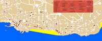 Die Stadt Puerto del Carmen auf Lanzarote. Karte. Klicken, um das Bild zu vergrößern