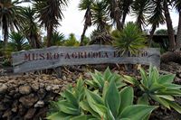 Das Dorf Tiagua in Lanzarote. Eingang des Landwirtschaftsmuseum El Patio. Klicken, um das Bild zu vergrößern