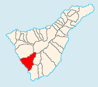 La città di Adeje a Tenerife. Posizione del municipio (autore Jerbez). Clicca per ingrandire l'immagine.