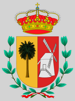 A cidade de Antigua em Fuerteventura. Escudo (autor Jerbez). Clicar para ampliar a imagem.