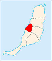 A cidade de Betancuria em Fuerteventura. Localização do município (autor Jerbez). Clicar para ampliar a imagem.