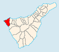 La ciudad de Buenavista del Norte en Tenerife. Ubicación de Pueblo (autor Jerbez). Haga clic para ampliar la imagen.