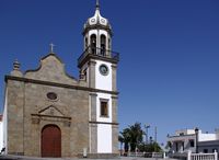 De stad Granadilla de Abona in Tenerife. Kerk. Klikken om het beeld te vergroten.